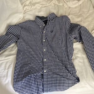 American Eagle blue and white mens button down shirt size Small